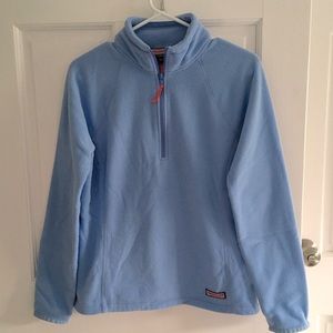 Vineyard Vines Synchilla Women’s Powder Blue 1/4 Zip Pullover Fleece Size M
